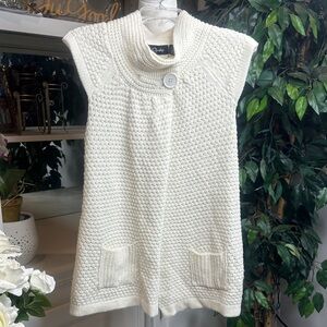 GUC Chesley Cream Textured Knit Sweater Vest, M